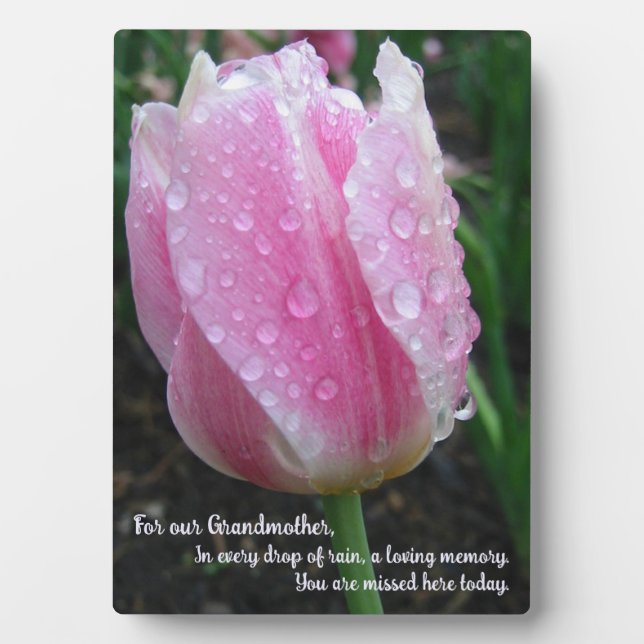 Placa Expositora Tulip Memorial Tabletop Plaque con Easel (Frente)