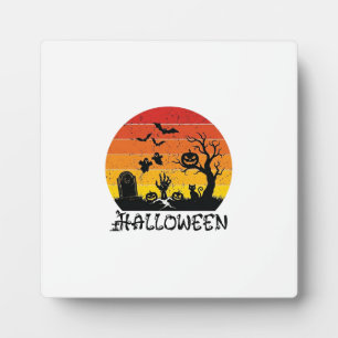 Placa Expositora Tumba de mano de zombie de Halloween Árbol Gato ne