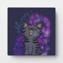 Placa Expositora Tumblador térmico gatito feliz