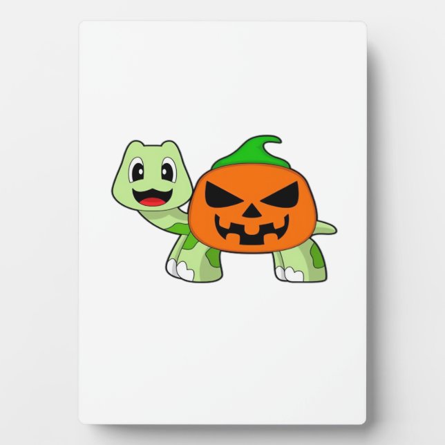 Placa Expositora Turtle Halloween Pumpkin Classic T-Shirt (Frente)