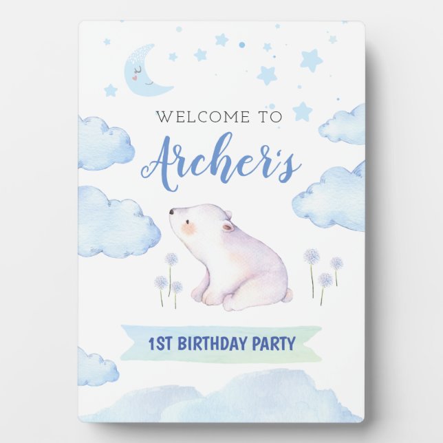 Placa Expositora Twinkle twinkle pequeño signo de cumpleaños de est (Frente)