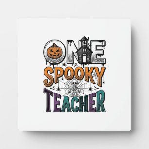 Placa Expositora Un diseño vectorial de Halloween de un profesor es