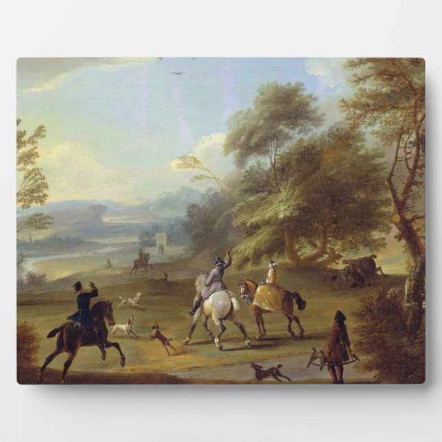 Placa Expositora Un Fiesta de Hawking, c.1690 (aceite sobre lienzo) (Frente)