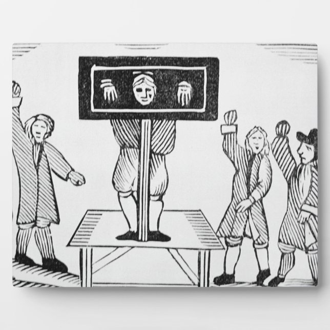 Placa Expositora Un hombre culpable en la picota de la aldea, copia (Frente)