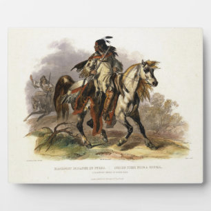 Placa Expositora Un indio de pies negros a caballo, plato 19 de Vol