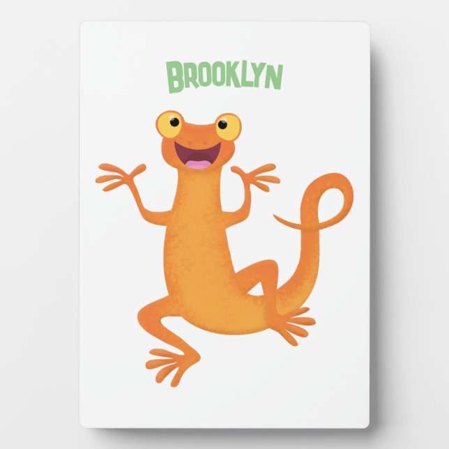 Placa Expositora Un naranja alegre y lindo bailando (Frente)