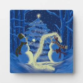 Placa Expositora Un Navidad de muñeco de nieve
