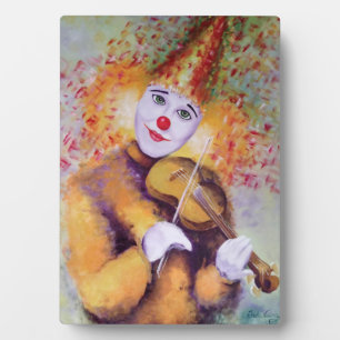 Placa Expositora Un payaso dulce tocando el violín