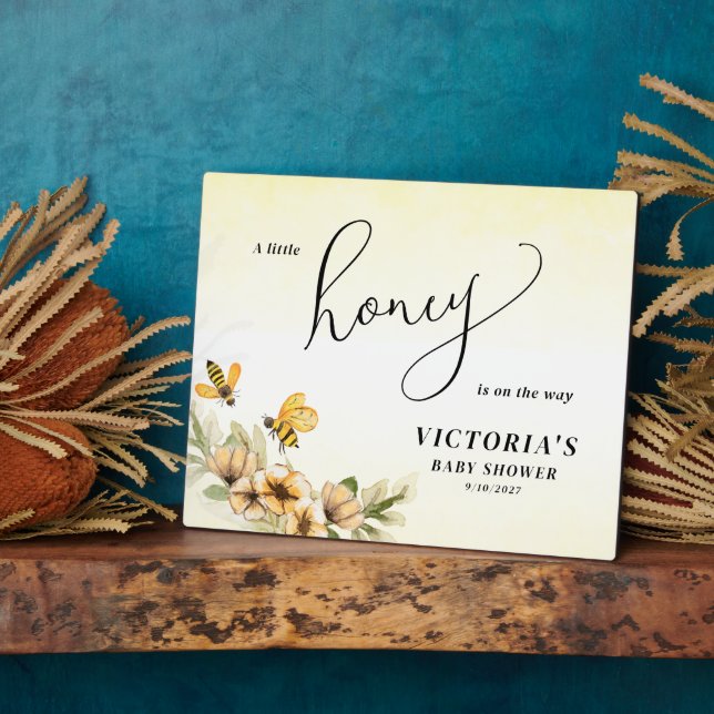 Placa Expositora Un pequeño Baby Shower de abejas (Lado)