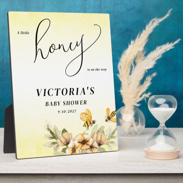 Placa Expositora Un pequeño cartel de bienvenida de Baby Shower par (Lado)