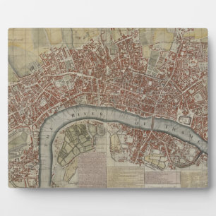 Placa Expositora Un plan nuevo y exacto de las ciudades de Londres 