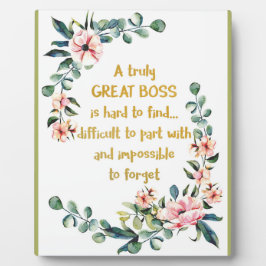 Placa Expositora Un regalo de agradecimiento para un jefe verdadera
