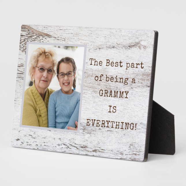 Placa Expositora ¡Un regalo especial! Grammy Photo Plaque con Easel (Lado)