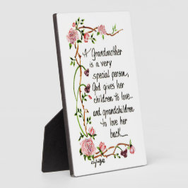 Placa Expositora Una abuela es una persona muy especial