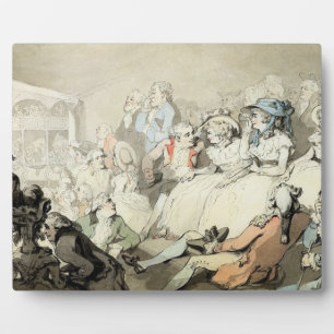 Placa Expositora Una audiencia viendo una obra, c.1785 (lápiz y tin
