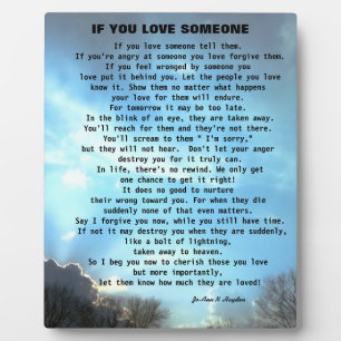 PLACA EXPOSITORA UNA CARTA DE PERDÓN