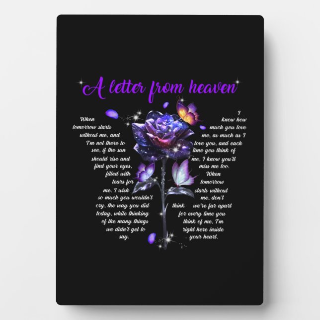 Placa Expositora Una carta desde el cielo (Frente)