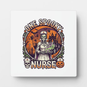 Placa Expositora Una enfermera espeluznante Halloween Esqueleto Poc