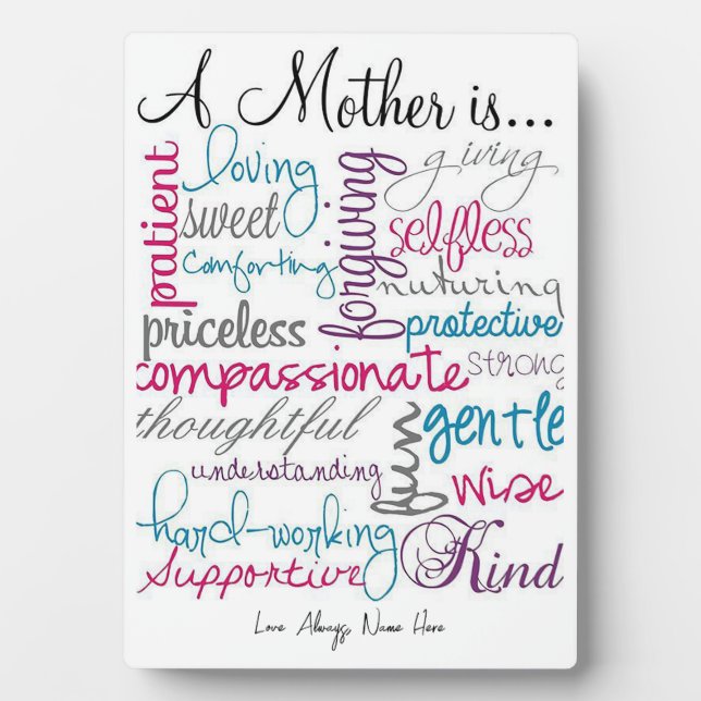 Placa Expositora Una madre es (Frente)