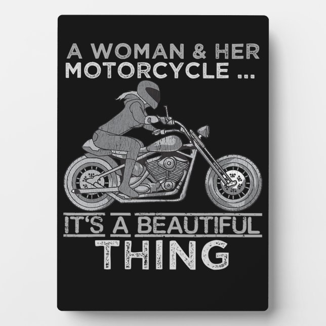 Placa Expositora Una Mujer Y Su Regalo De Motocicletas Para Los Bik (Frente)