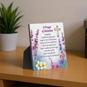 Placa Expositora "Una oración de salvación", fe y gracia