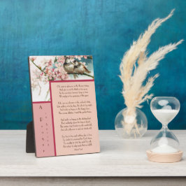 Placa Expositora Una oración en un poema de primavera de Robert Fro