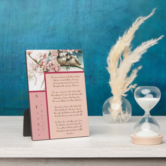 Placa Expositora Una oración en un poema de primavera de Robert Fro (Lado)