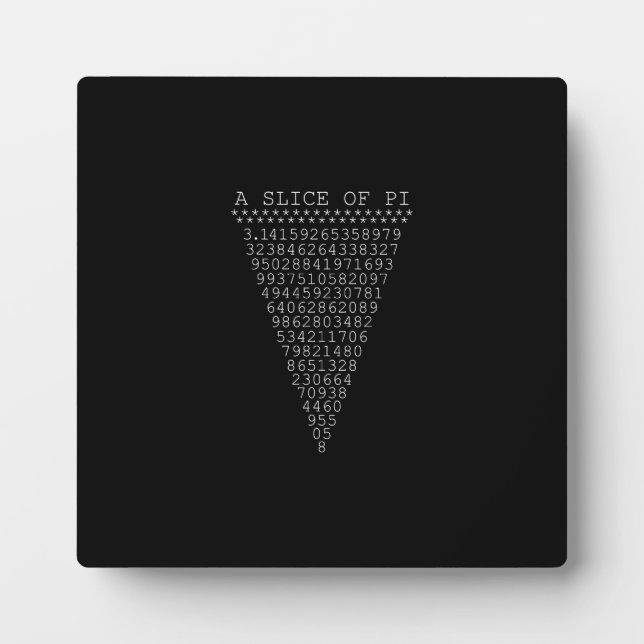 Placa Expositora Una rebanada de dígitos de Pi (Frente)