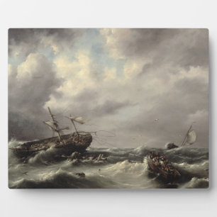 Placa Expositora Una tormenta en el mar (petróleo en el panel)