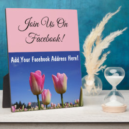 Placa Expositora ¡Únete A Nosotros En Facebook! Dirección de adició
