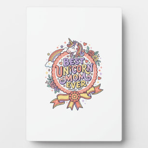 Placa Expositora Unicorn Mejor Mamá Unicornio De Siempre Caprichoso