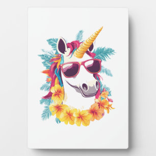 Placa Expositora Unicornio Aloha Hawaiano