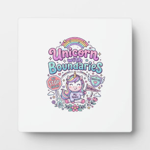Placa Expositora Unicornio con límites encantador gráfico de ropa_1