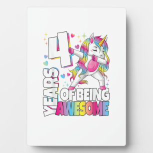 Placa Expositora Unicornio de 4 Años 4 Años de Ser Increíble Camise