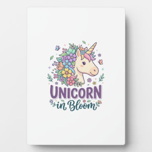 Placa Expositora Unicornio en Flor Tipografía Negrita Impresión Baj