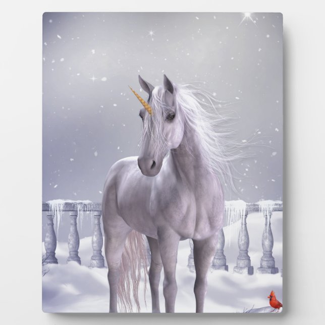 Placa Expositora Unicornio en la Nieve (Frente)