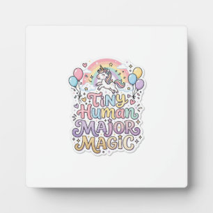 Placa Expositora Unicornio Humano Pequeño Magia Mayor Vector Premiu