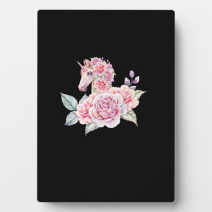 Placa Expositora Unicornio Lindo Con Flores Unicornio Floral Chicas