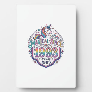 Placa Expositora Unicornio Mágico Desde Año Tendencia Impresa Bajo 