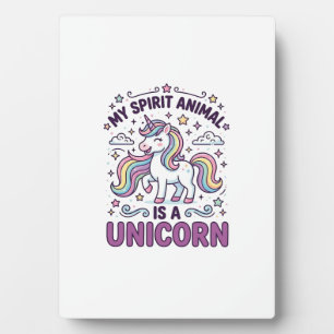 Placa Expositora Unicornio Mi animal espiritual es un unicornio Tip