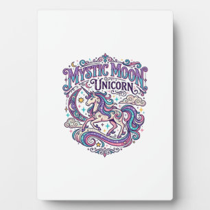 Placa Expositora Unicornio Místico Luna Unicornio Colorido