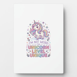 Placa Expositora Unicornio No soy raro, soy unicornio nivel único A