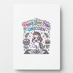 Placa Expositora Unicornio Paz Amor Pose Unicornio Fondo Blanco S