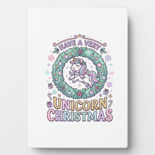 Placa Expositora Unicornio Tiene una Navidad muy Unicornio Negrita 