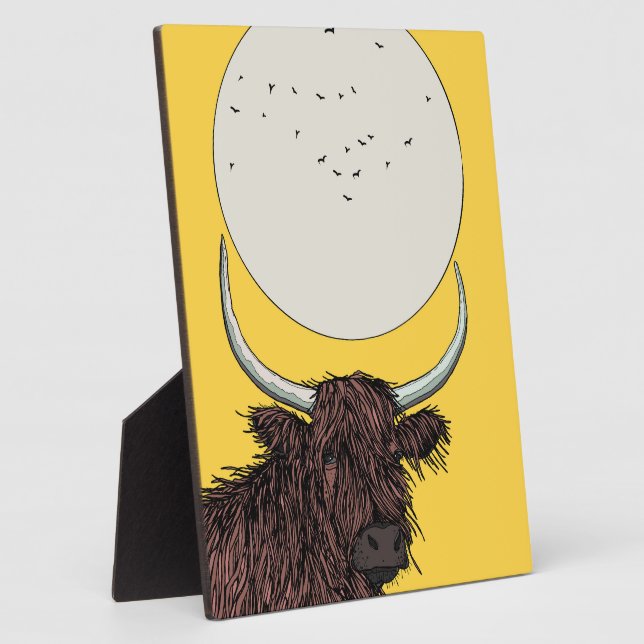 Placa Expositora Vaca Highland de Escocia (Lado)