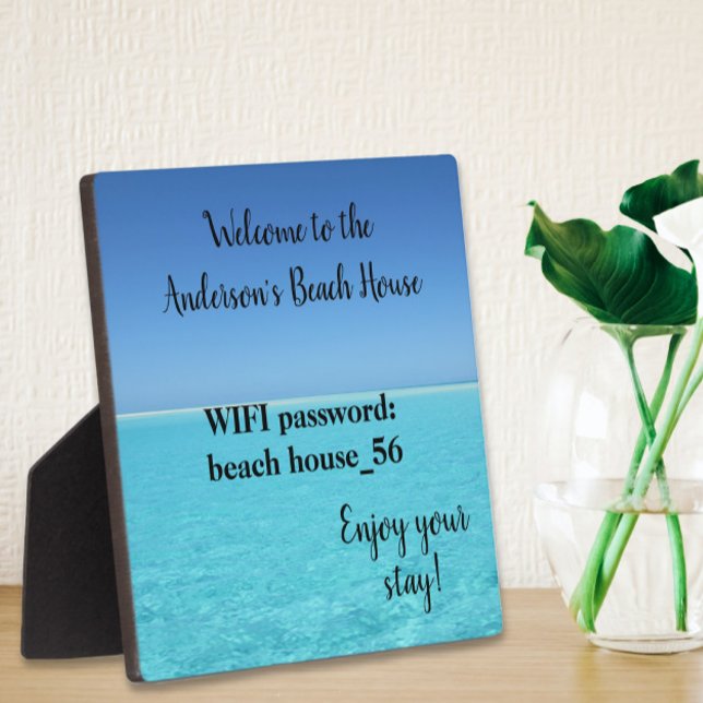 Placa Expositora Vacation Beach Home WIFI information Password (Subido por el creador)