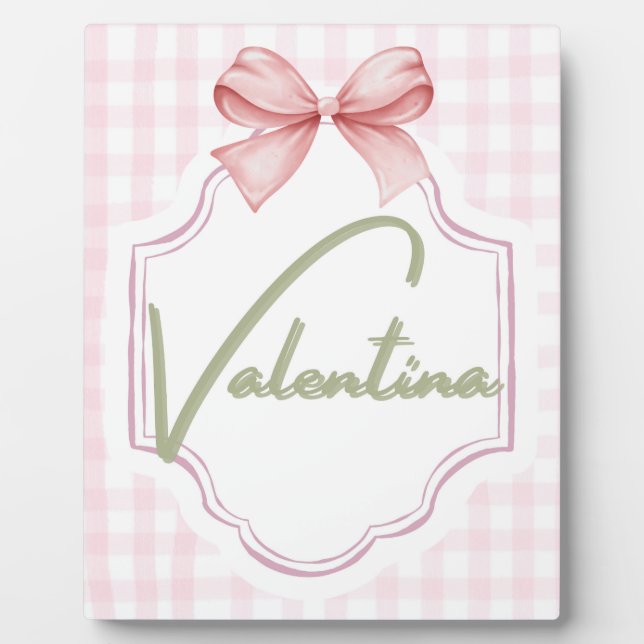 Placa Expositora Valentina Nursery Gingham personalizada (Frente)