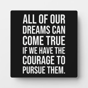 Placa Expositora Valor Para Perseguir Sueños - Motivación