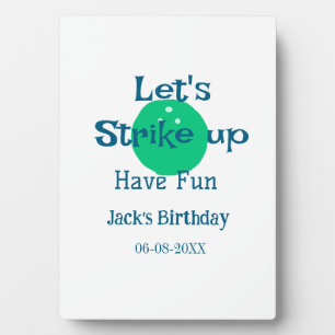 Placa Expositora Vamos a divertirnos pelota verde cumpleaños nombre
