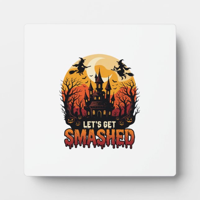 Placa Expositora Vamos a romper Halloween Castillo Embrujado Brujas (Frente)